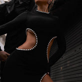 Royal Radiance Maxikleid mit Rundhalsausschnitt und Cut-outs